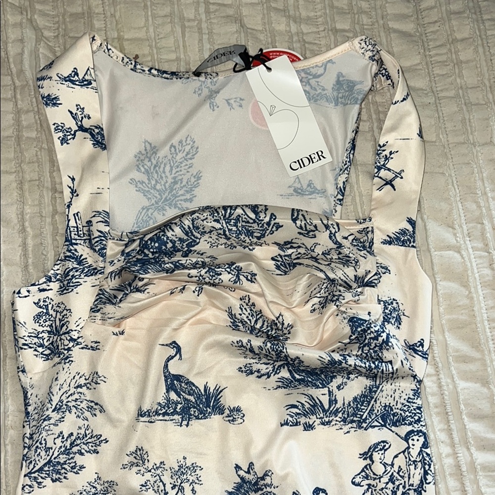 Cider Blue Ruched Maxi Dress